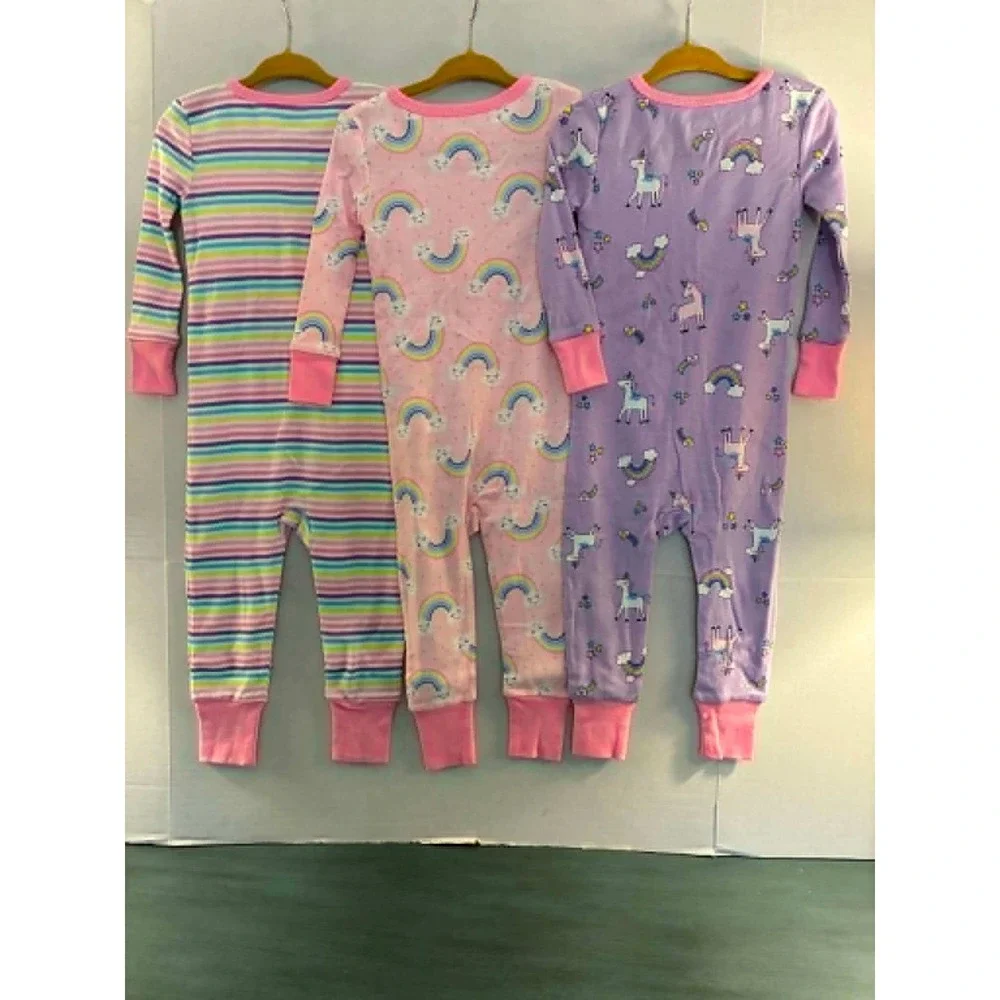 Kids Headquarters Pajamas Baby 18M Pink Purple Rainbow Unicorn 3 Pack Sleepers